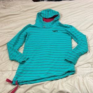 Asymmetrical tie hoodie